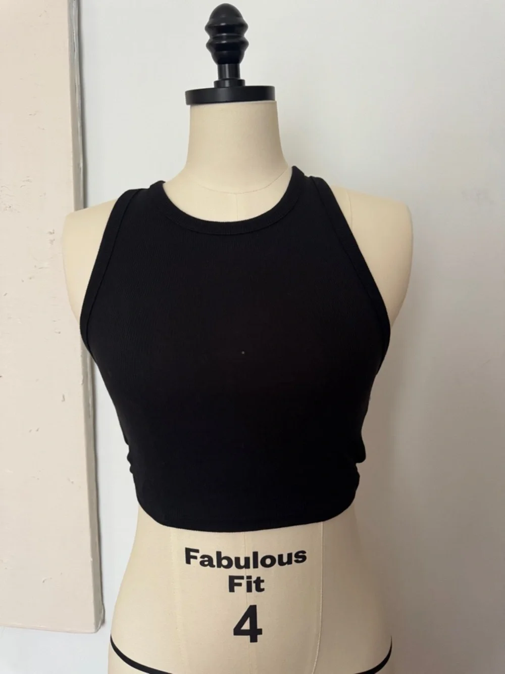 Zara Black Ribbed Cropped Tank - Picture 1 of 2